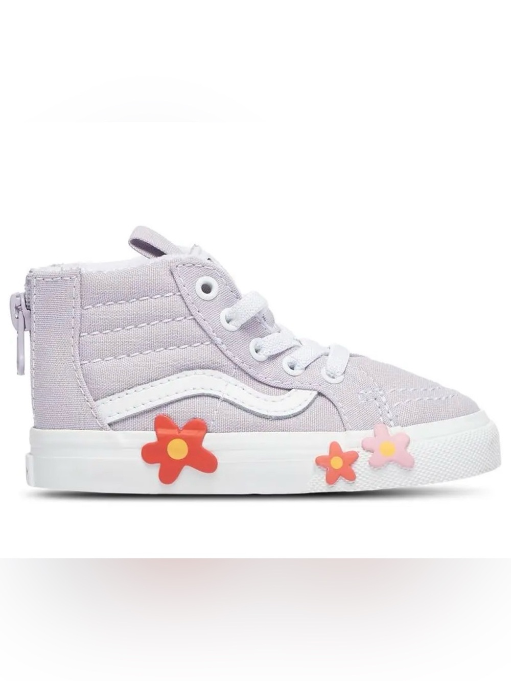 Vans Kids Lilac High-Top Sneakers with Floral Sole